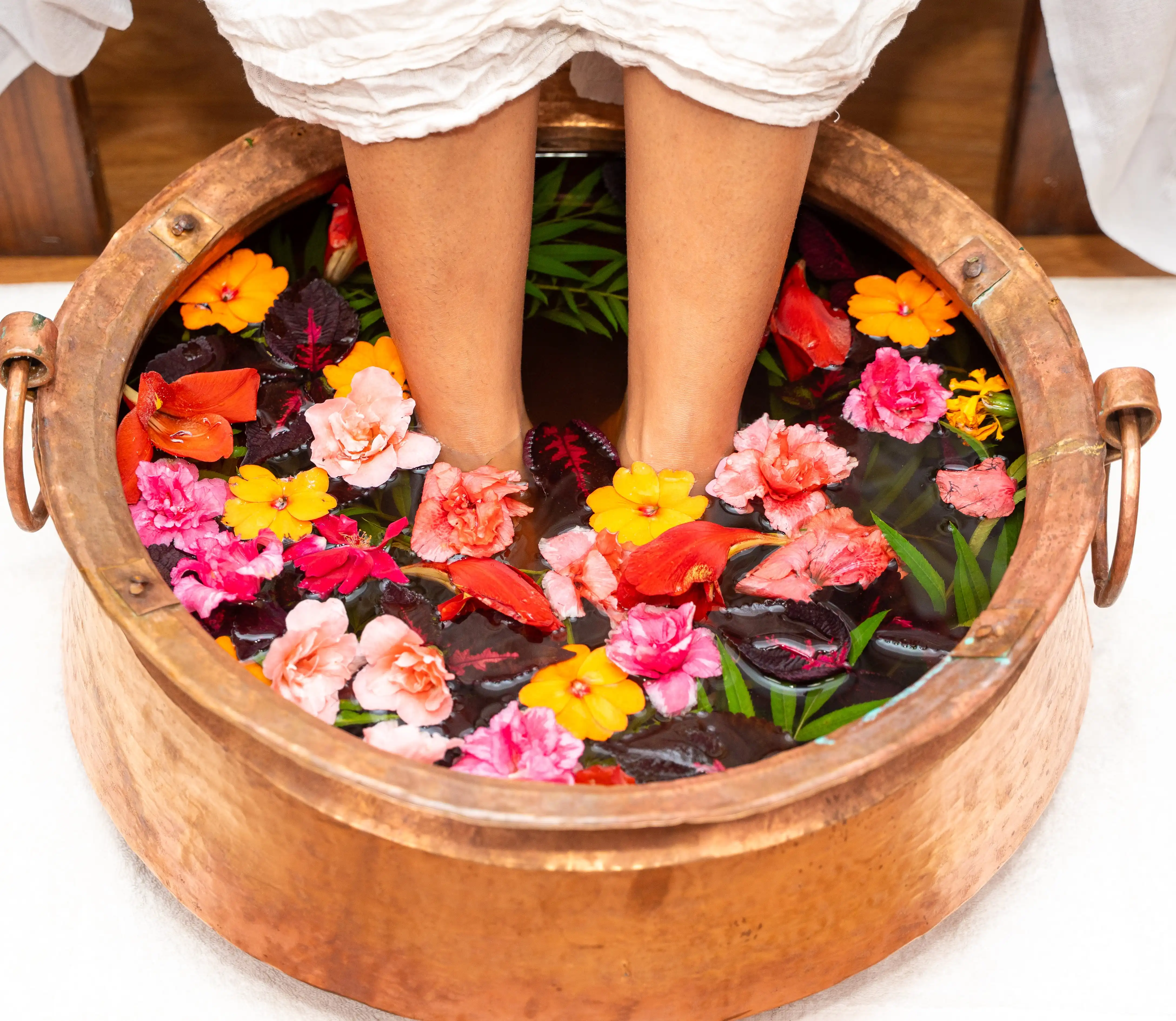 Therapeutic massage and herbal foot bath