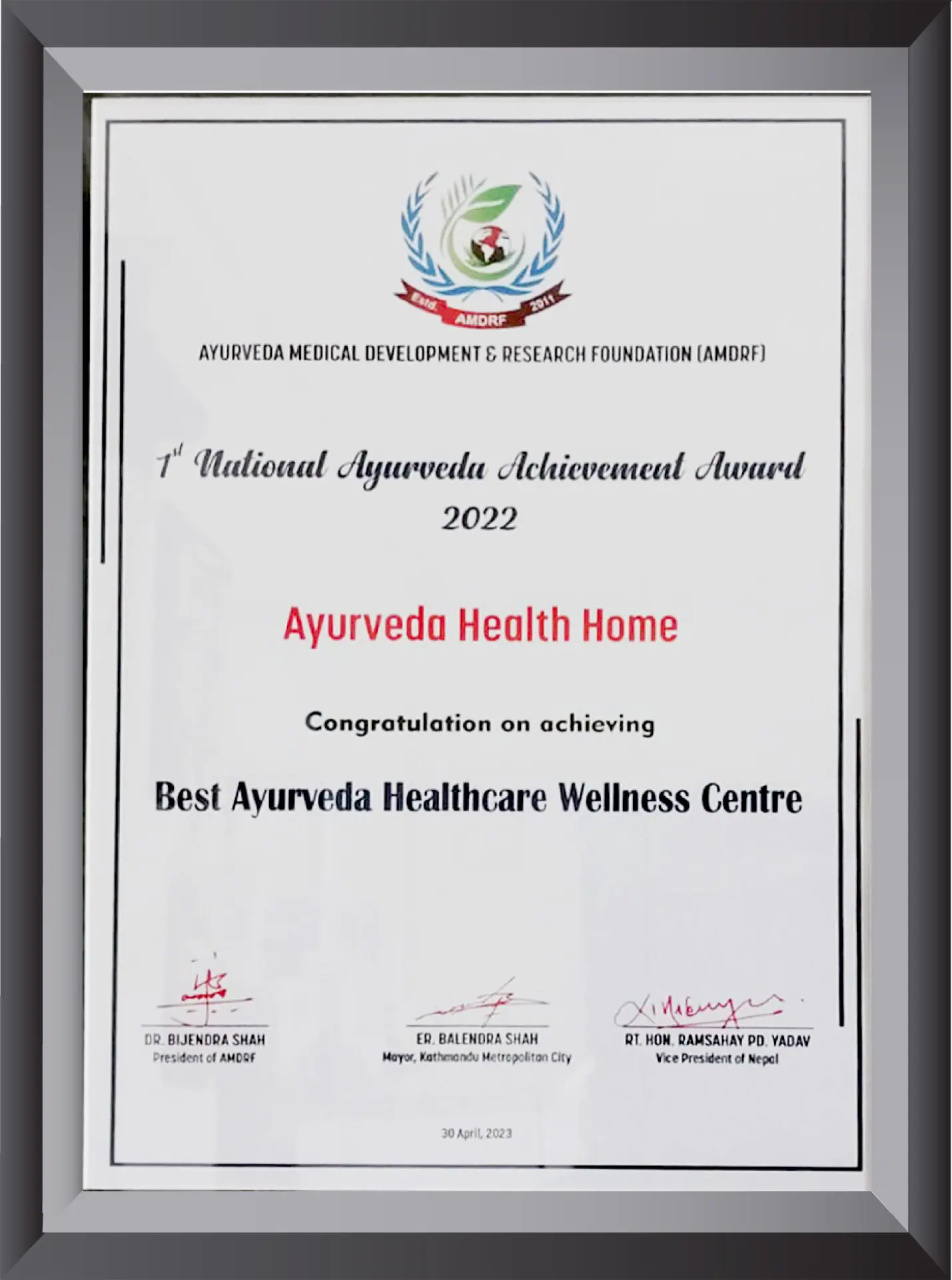 Ayurveda Health Home Wins Best Ayurveda Healthcare Wellness Center Award -  Ayurveda Health Home